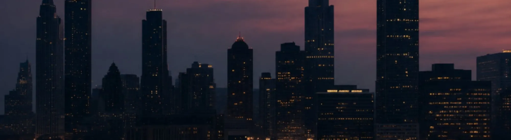 downtown atlanta at sunset